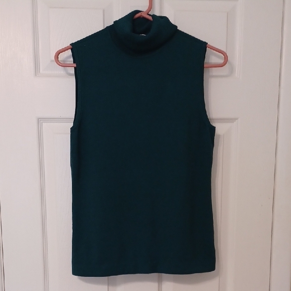 Kate Hill Sz S, Hunter Greenn Sleeveless Turtleneck Sweater. Super Soft - Picture 1 of 9